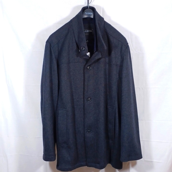 Jos A Bank Winter Coat Gray & Blue Zips & Buttons Up Size XXL New with tags - Picture 2 of 8